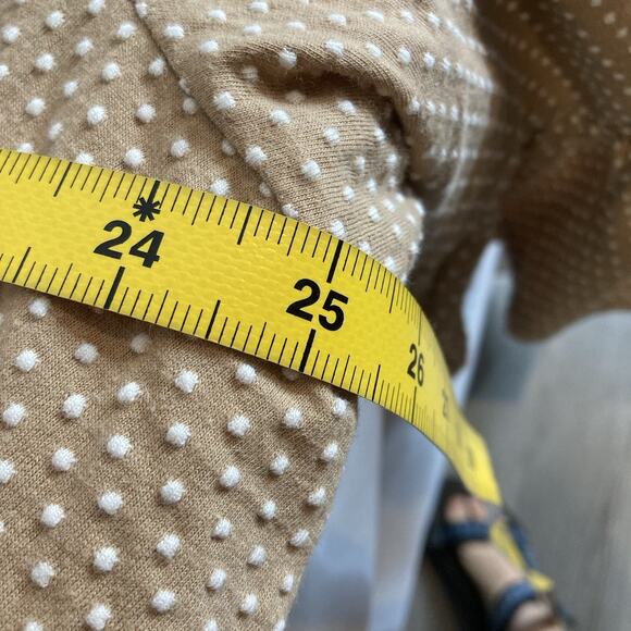 Talbots Women’s Beige Mini Swiss Dot Top Size 3XP Flowy Bell Sleeves Coastal - Picture 4 of 10